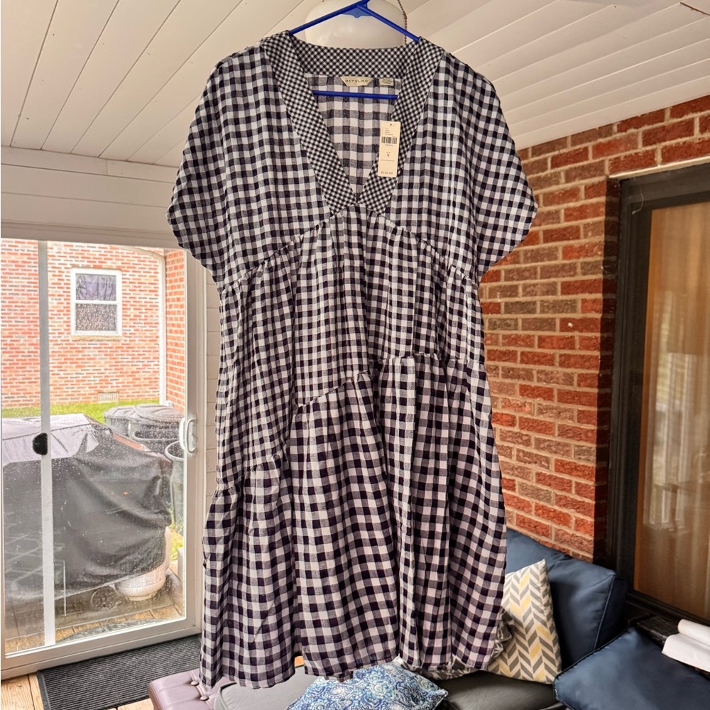 ANTHROPOLOGIE Gingham Short Sleeve Dress - Picture 3 of 12